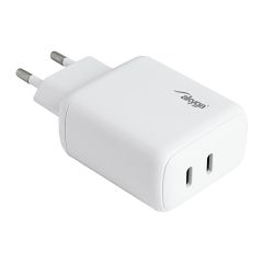 Wall charger Akyga AK-CH-19 40W 2x USB-C 20W PD Quick Charge 3.0 5-12V / 1.67-3A white