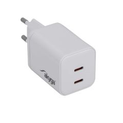 Wall charger Akyga AK-CH-29 45W 2x USB-C PD GaN 5-20V / 2.25-3A white