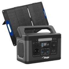 Portable Power Station with solar panel AK-PS-05 600W 461Wh CEE 7/3 + USB-C PD + 2xUSB-A
