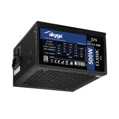 ATX Power Supply 500W Akyga AK-C1-500 P4+4 2x PCI-E 6+2 pin 4x SATA 2x Molex APFC FAN 12cm
