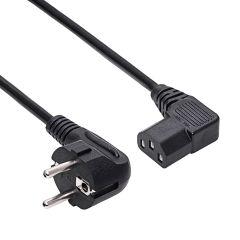 Angle Power Cable Akyga AK-PC-12A CCA 3x0.75mm² CEE 7/7 / IEC C13 3 m