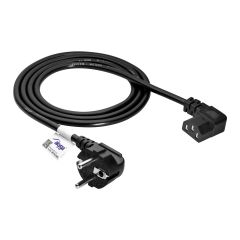Angle Power Cable Akyga AK-PC-02C CU 3x0.75mm² CEE 7/7 / IEC C13 1.5m
