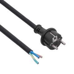 Open Tip Rubber Power Cable Akyga AK-OT-03S CU H05RR-F 3x1.5mm² CEE 7/7 3m