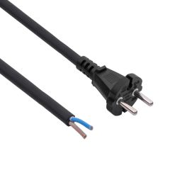 Open Tip Rubber Power Cable Akyga AK-OT-05S CU H05RR-F 2x1.5mm² CEE 7/17 3m