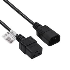 Kabel zasilający przedłużacz serwerowy Akyga AK-UP-02 CU 3x1mm² IEC C19 / IEC C14 1.8 m