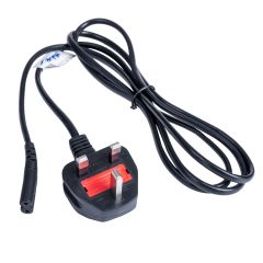 British Figure Eight Power Cable Akyga AK-AG-03A CCA 2x0.5mm² BS 1363 (Typ G) / IEC C7 1.5 m UK