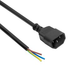Power Cable with Open Tin Akyga AK-OT-07A CCA 3x0.5mm² IEC C14 1.5 m