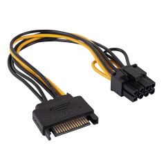 Adapter with cable Akyga AK-CA-80 PCI-E 6+2pin (m) / SATA (m) 15cm