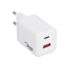 Wall charger Akyga AK-CH-28 45W USB-C USB-A PD GaN 5-20V / 2.25-3A  white