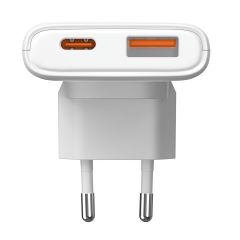 Wall charger Akyga AK-CH-31 65W USB-C USB-A PD GaN 5-20V / 1.35-3A  white