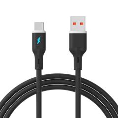 Kabel USB Akyga AK-USB-62 USB A (m) / USB type C (m) ver. 2.0 18W 1m czarny silikonowy