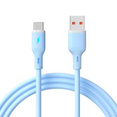Kabel USB Akyga AK-USB-63 USB A (m) / USB type C (m) ver. 2.0 18W 1m niebieski silikonowy
