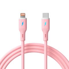 Kabel USB Akyga AK-USB-71 USB type C (m) / Lightning (m) ver. 2.0 30W 1m różowy silikonowy