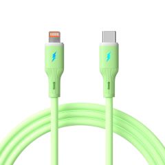 Kabel USB Akyga AK-USB-73 USB type C (m) / Lightning (m) ver. 2.0 30W 1m zielony silikonowy