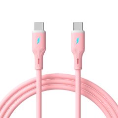 Kabel USB Akyga AK-USB-66 USB type C (m) / USB type C (m) ver. 2.0 60W 1m różowy silikonowy