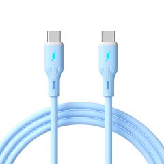 Kabel USB Akyga AK-USB-68 USB type C (m) / USB type C (m) ver. 2.0 60W 1m niebieski silikonowy