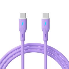 Kabel USB Akyga AK-USB-70 USB type C (m) / USB type C (m) ver. 2.0 60W 1m fioletowy silikonowy