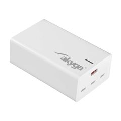 Wall charger Akyga AK-CH-25 140W 3x USB-C + USB-A PD GaN 5-28V / 1.5-5A  white