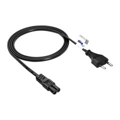 Figure Eight Power Cable Akyga AK-RD-01C CU 2x0.5mm² CEE 7/16 / IEC C7 1.5m