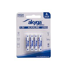 Alkaline battery Akyga AKY1971 AAA LR03 Zn-MnO2, 1.5V/1300mAh 4pcs/blister