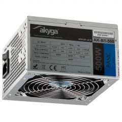 ATX power supply 500W Akyga AK-B1-500 P4 PCI-E 6+2 pin 3x SATA 2x Molex PPFC FAN 12cm used