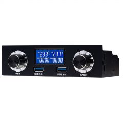 LCD fan control panel Akyga AK-CA-24 5.25" bay 2x USB 3.0