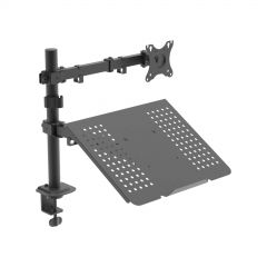 Monitor Arm with Laptop Table AK-MB-04 Desk Mount with Tray 10kg VESA 75x75mm / 100x100mm 15-32"