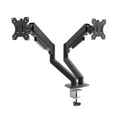 Dual Gas Spring Monitor Arm AK-MB-06 Double Desk Mount 2x10kg VESA 75x75mm / 100x100mm 15-32"