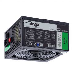 ATX Power Supply 650W Akyga AK-P3-650 P4+4 PCI-E 6 pin 6+2 pin 5x SATA Molex PPFC RGB FAN 12cm used