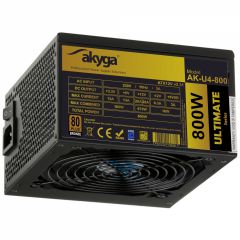 ATX Power Supply 800W Akyga AK-U4-800 P4+4 PCI-E 6 pin 6+2 pin 6x SATA APFC 80+ bronze FAN 12cm used