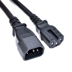 Kabel zasilający serwerowy Akyga AK-UP-05 przedłużacz CU IEC C14 / C15 1 m