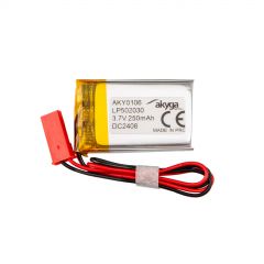 Lithium Polymer Battery Akyga AKY0106 LP502030 Li-Po 3.7V/250mAh PCM JST 2.54 2-Pin Connector 150mm