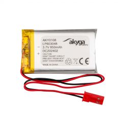 Lithium Polymer Battery Akyga AKY0108 LP603048 Li-Po 3.7V / 850mAh PCM JST 2.54 2Pin Connector 150mm