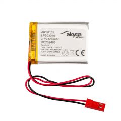 Lithium Polymer Battery Akyga AKY0185 LP503040 Li-Po 3.7V / 550mAh PCM JST 2.54 2Pin Connector 150mm