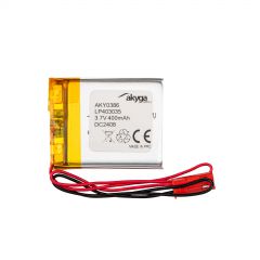 Lithium Polymer Battery Akyga AKY0386 LP403035 Li-Po 3.7V/400mAh PCM JST 2.54 2-Pin Connector 150mm
