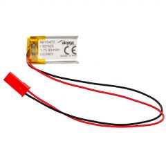 Lithium Polymer Battery Akyga AKY0472 LP301525 Li-Po 3.7V / 85mAh PCM JST 2.54 2-Pin Connector 150mm