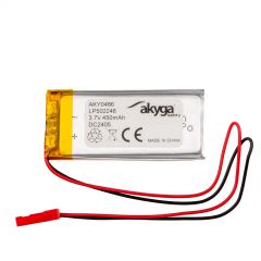 Lithium Polymer Battery Akyga AKY0486 LP502248 Li-Po 3.7V / 450mAh PCM JST 2.54 2Pin Connector 150mm