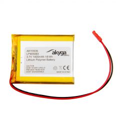 Lithium Polymer Battery Akyga AKY0535 LP405063 Li-Po 3.7V/1400mAh PCM JST 2.54 2-Pin Connector 150mm