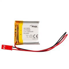 Lithium Polymer Battery Akyga AKY0658 LP753636 Li-Po 3.7V/1000mAh PCM JST 2.54 2-Pin Connector 150mm