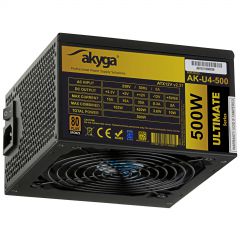 ATX Power Supply 500W Akyga AK-U4-500 P4+4 PCI-E 6 pin 6+2 pin 6x SATA APFC 80+ bronze FAN 12cm