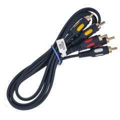 Kabel przyłączeniowy 3x wtyk RCA / 3x wtyk RCA łezka RK32 1m