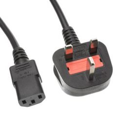 PC Power Cable British CU BS 1363 (Typ G) / IEC C13 1.5 m UK