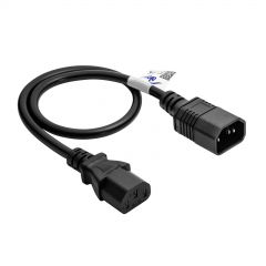 Kabel zasilający Akyga AK-PC-14A przedłużacz CCA IEC C13 / C14 0.5m