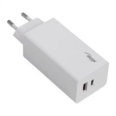 Wall charger Akyga AK-CH-20 100W USB-C USB-A PD GaN 5-20V / 1.5-5A  white