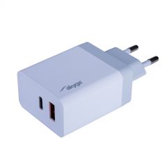 Wall charger Akyga AK-CH-13 36W USB-C PD Quick Charge 3.0 5-12V / 1.5-3A white