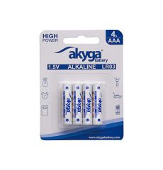 Alkaline battery Akyga AKY1971 AAA LR03 Zn-MnO2, 1.5V/1300mAh 4pcs/blister