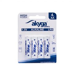 Alkaline battery Akyga AKY2068 AA LR6 Zn-MnO2, 1.5V/3050mAh 4pcs/blister